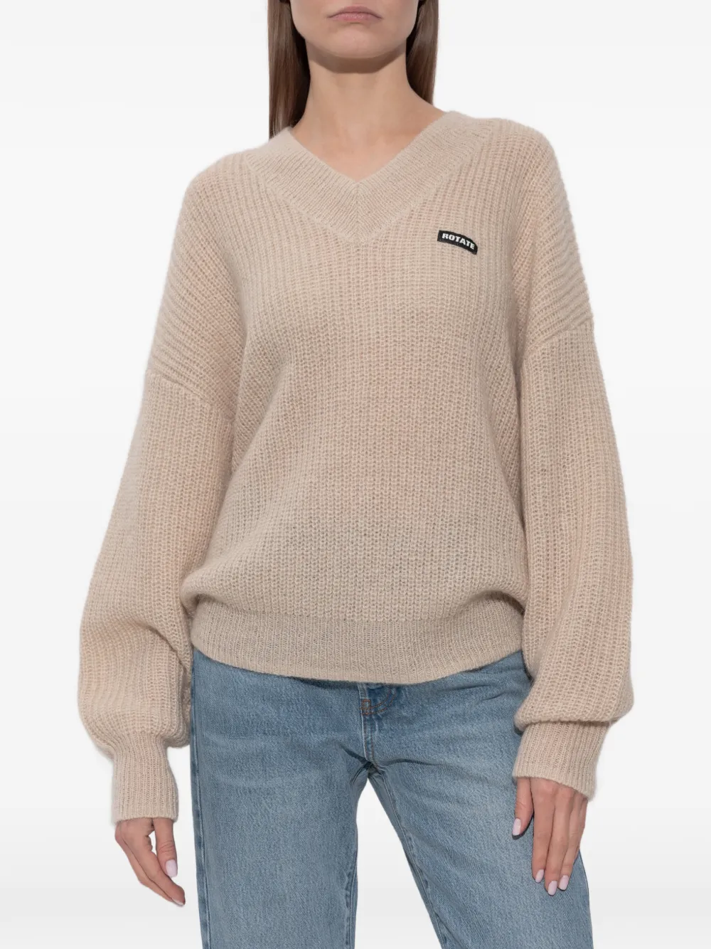 ROTATE BIRGER CHRISTENSEN Trui met logopatch Beige