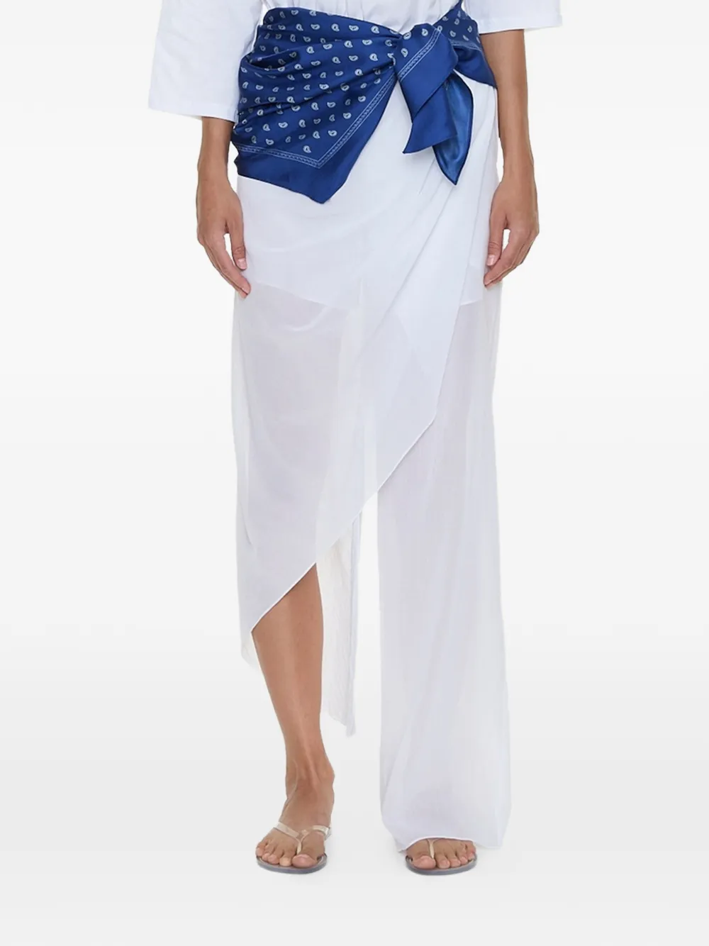 Christopher Esber draped skirt-overlay trousers - Bianco