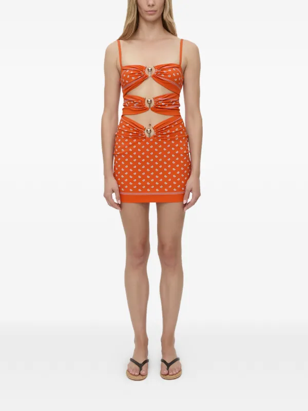 orange bandana dress REBECCA MINKOFF Women's Burnt Orange Bandana Print Yuko Dress $328 NWT