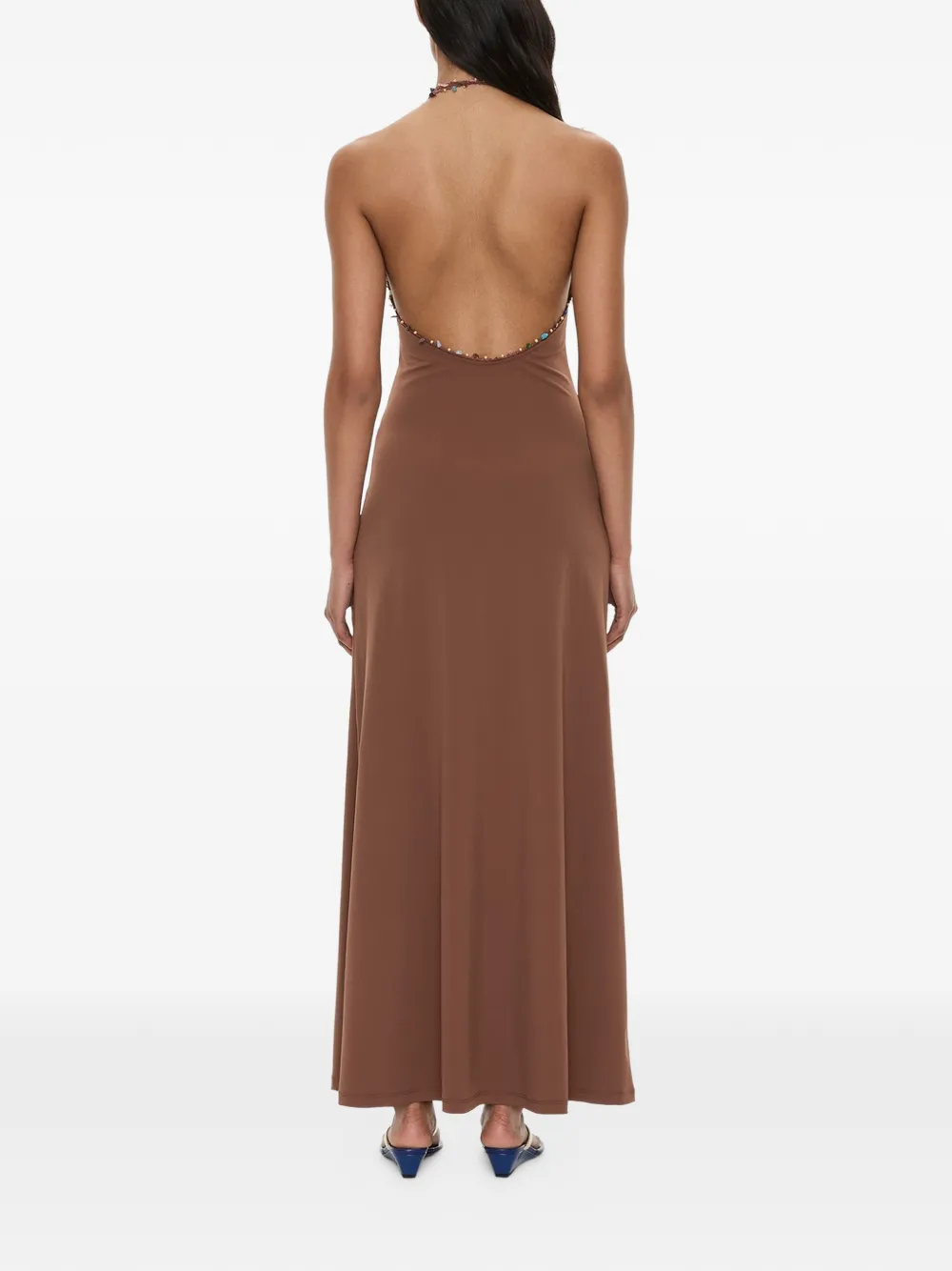 Christopher Esber Beach Quartz maxi-jurk met halternek Bruin