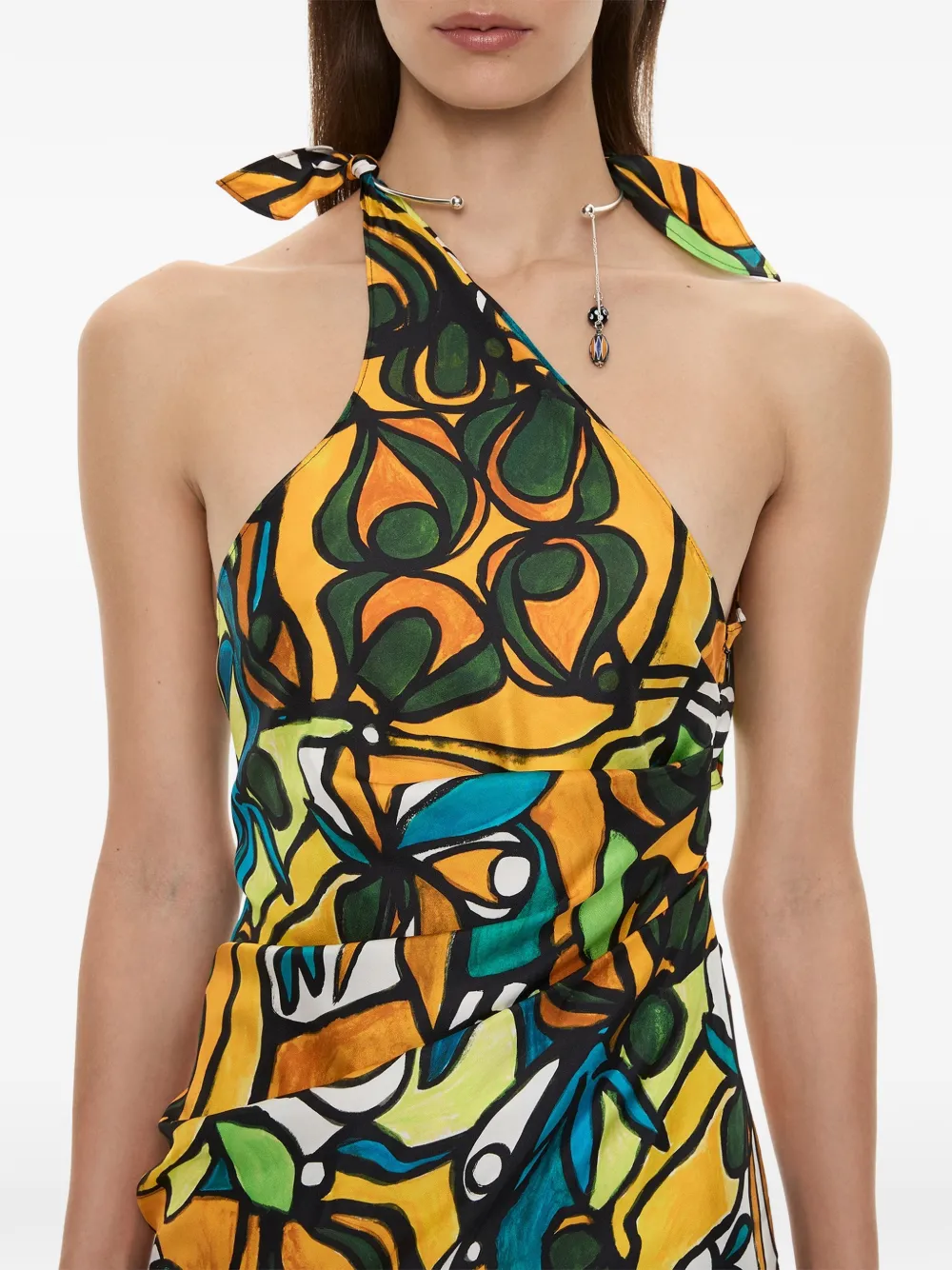 Christopher Esber Tropic Nouveau mini-jurk met print Geel