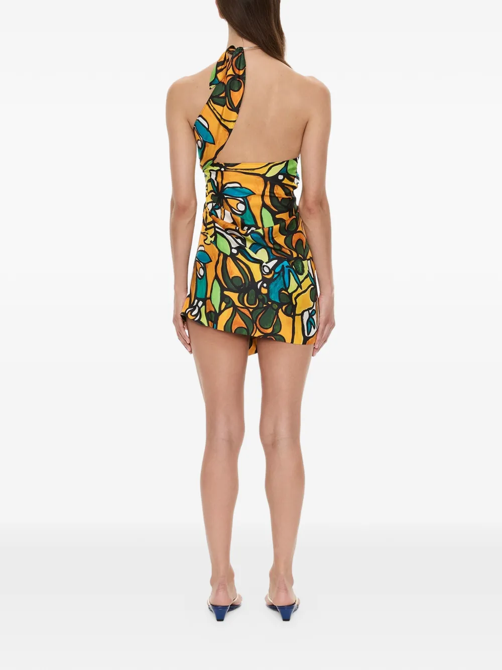 Christopher Esber Tropic Nouveau mini-jurk met print Geel