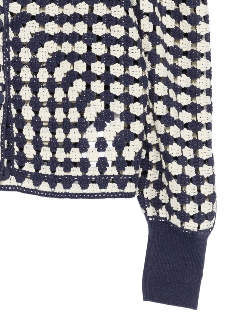 FARM Rio Gehaakt vest met knopen Blauw