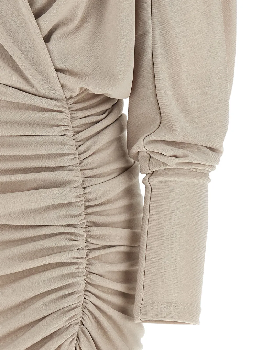 THE ANDAMANE Grace mini-jurk met capuchon en ruches Grijs