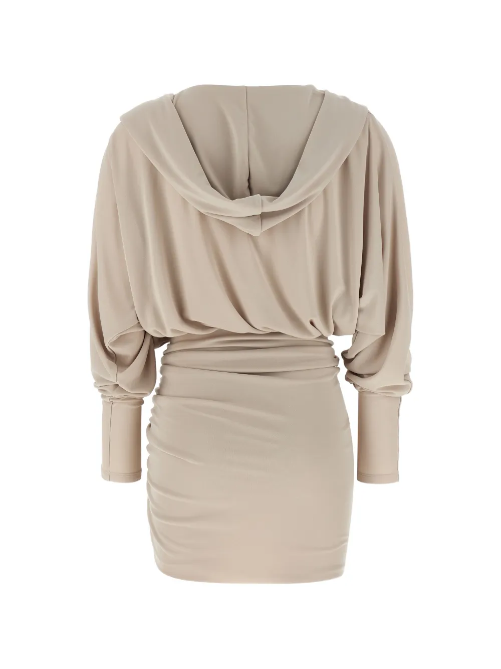 THE ANDAMANE Grace mini-jurk met capuchon en ruches Grijs