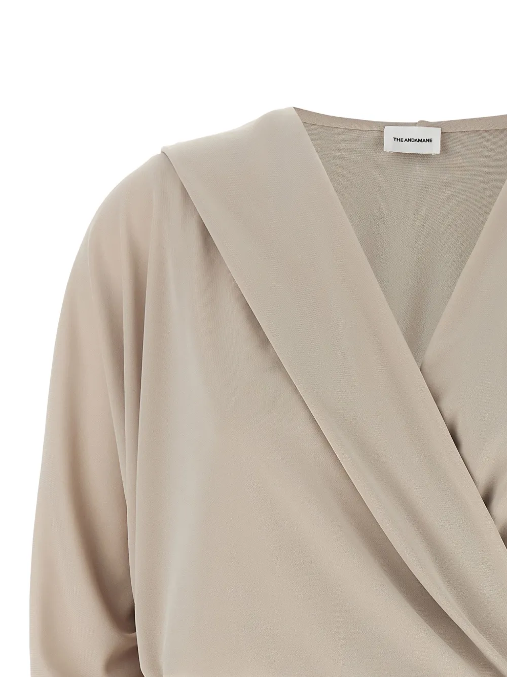 THE ANDAMANE Grace mini-jurk met capuchon en ruches Grijs