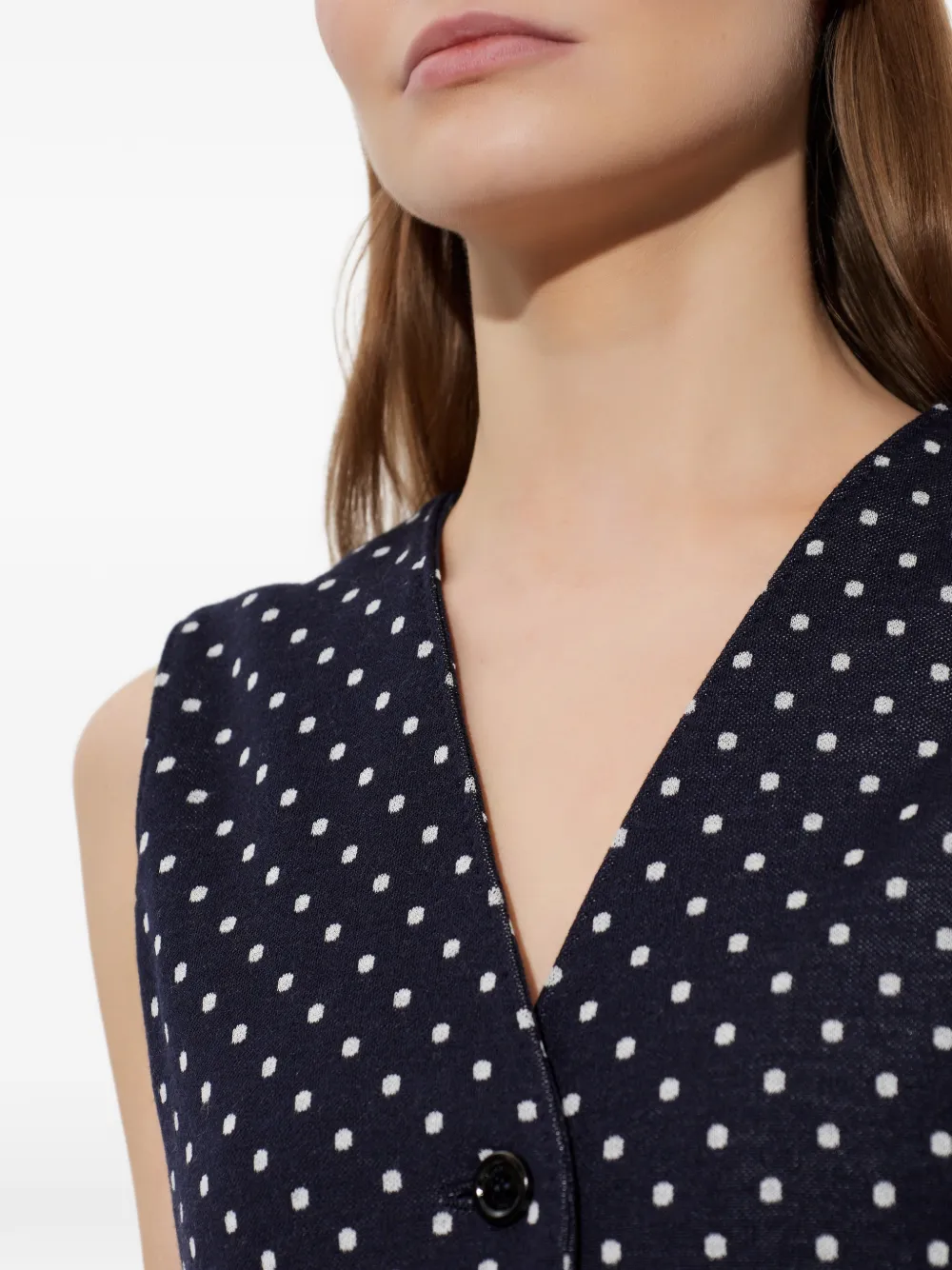 Max Mara Mouwloos jack met stippen Blauw