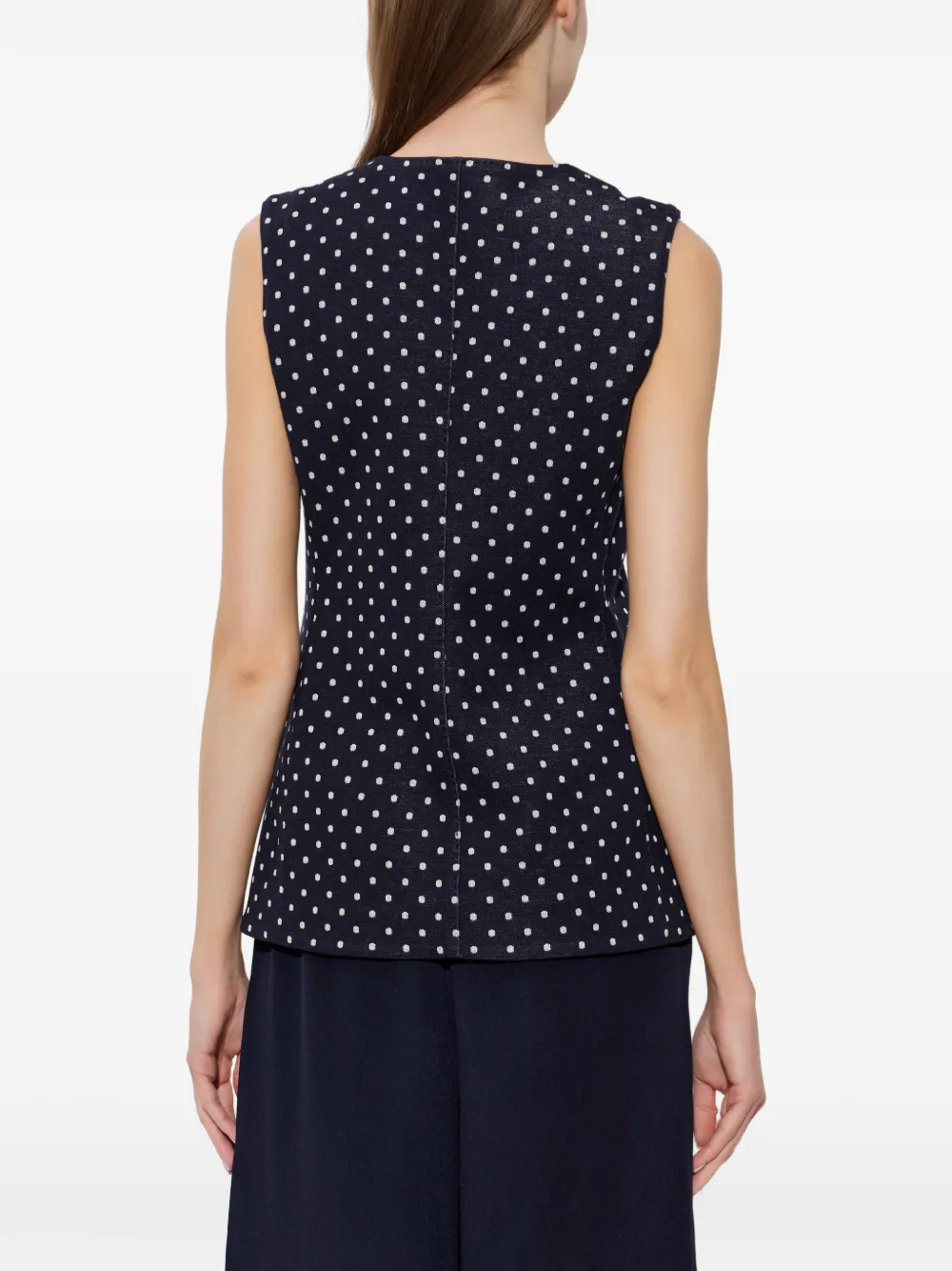 Max Mara Mouwloos jack met stippen Blauw