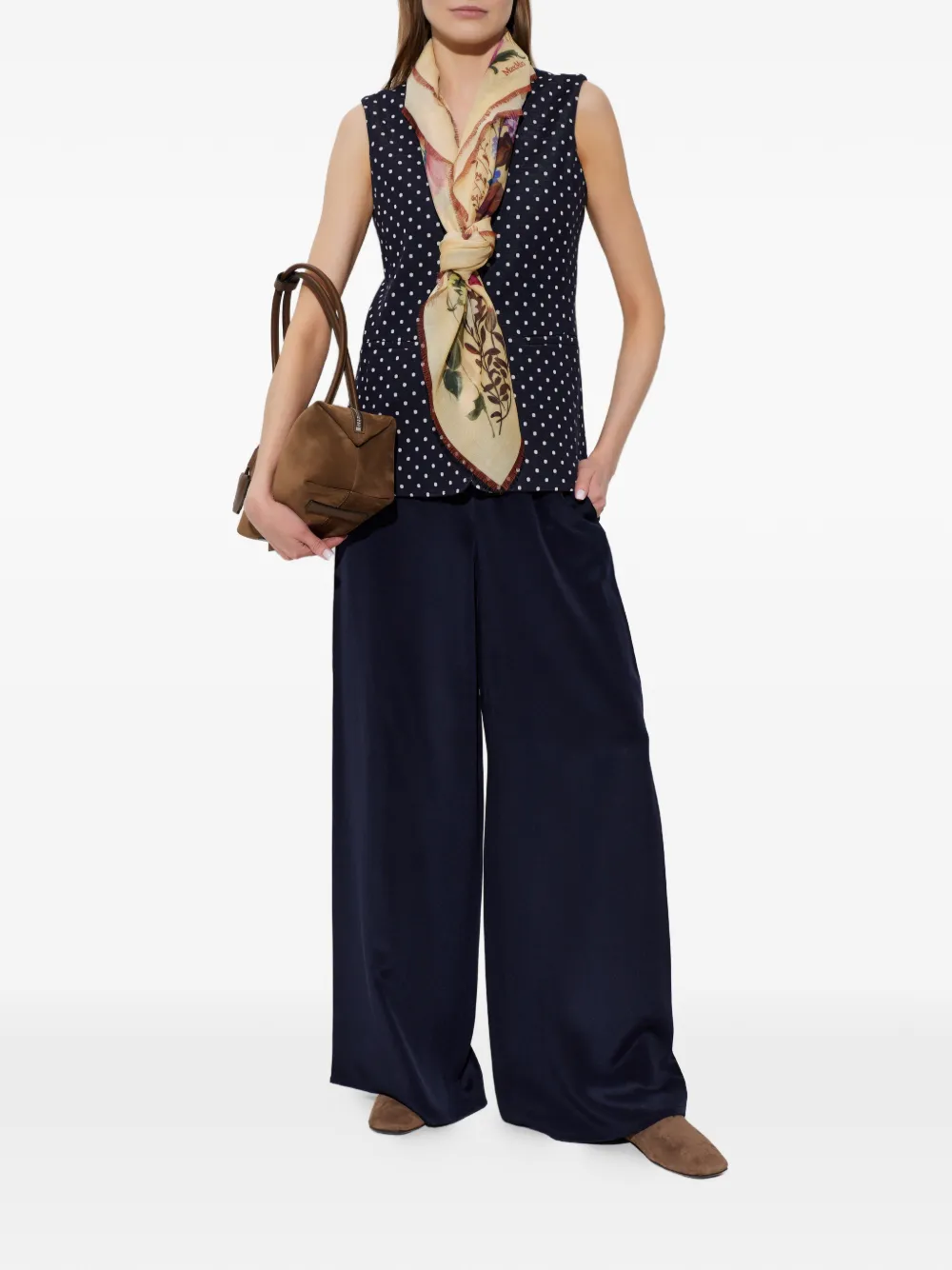 Max Mara Mouwloos jack met stippen Blauw