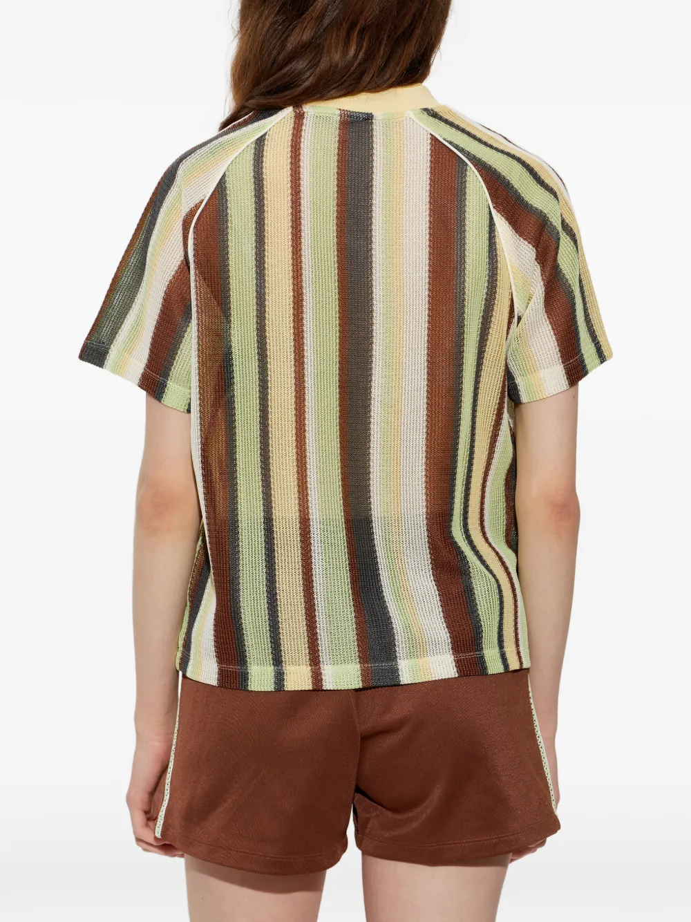 adidas Summer Glow gestreept T-shirt met logopatch Geel