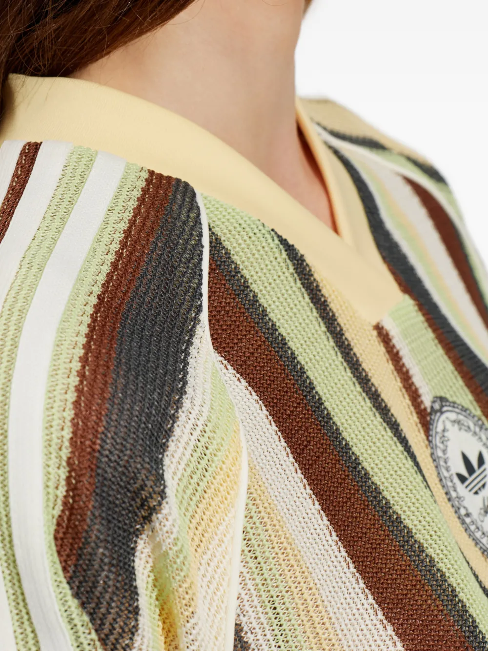 adidas Summer Glow gestreept T-shirt met logopatch Geel