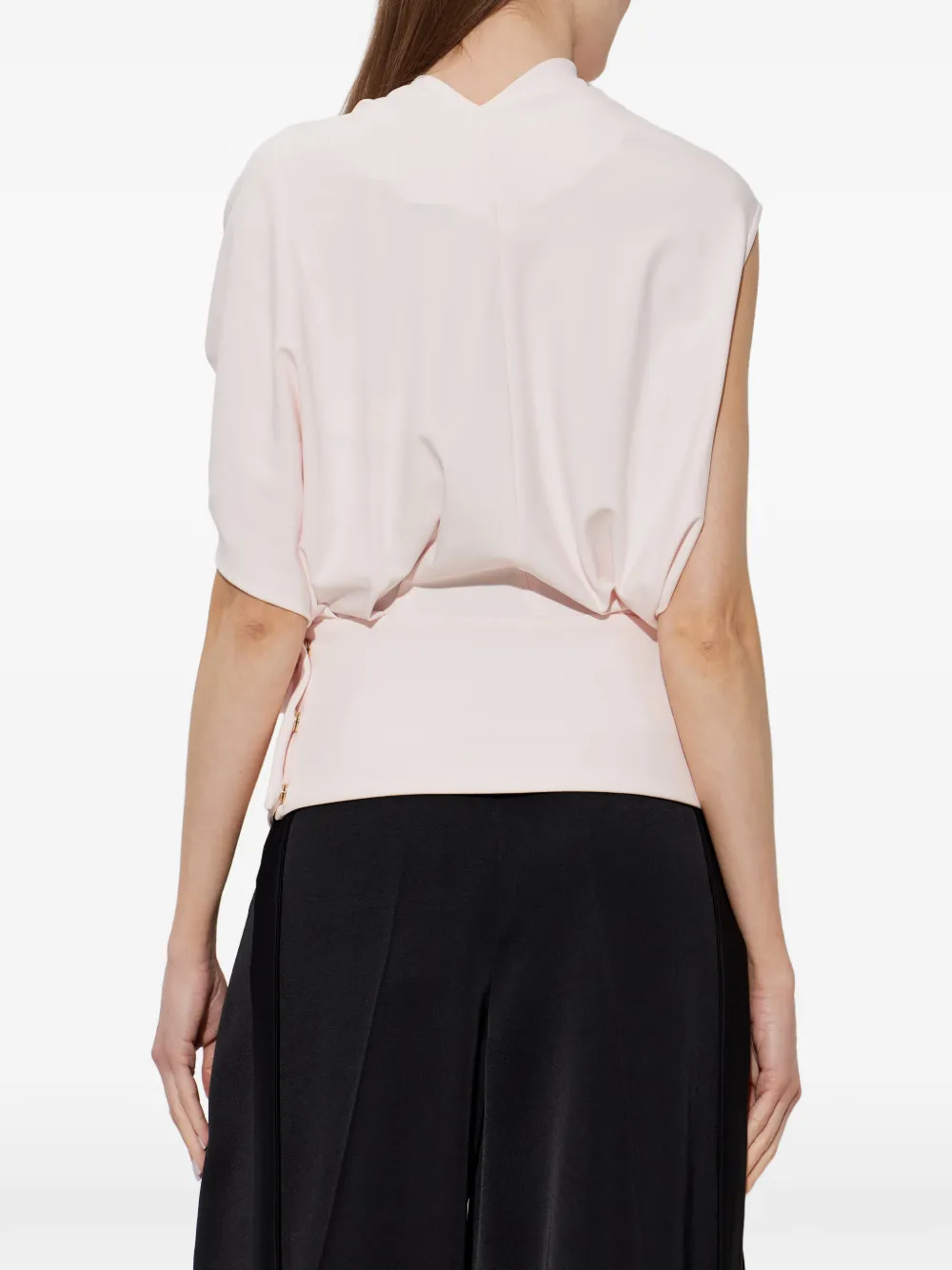 Sportmax Gedrapeerde blouse met metalen ring Roze