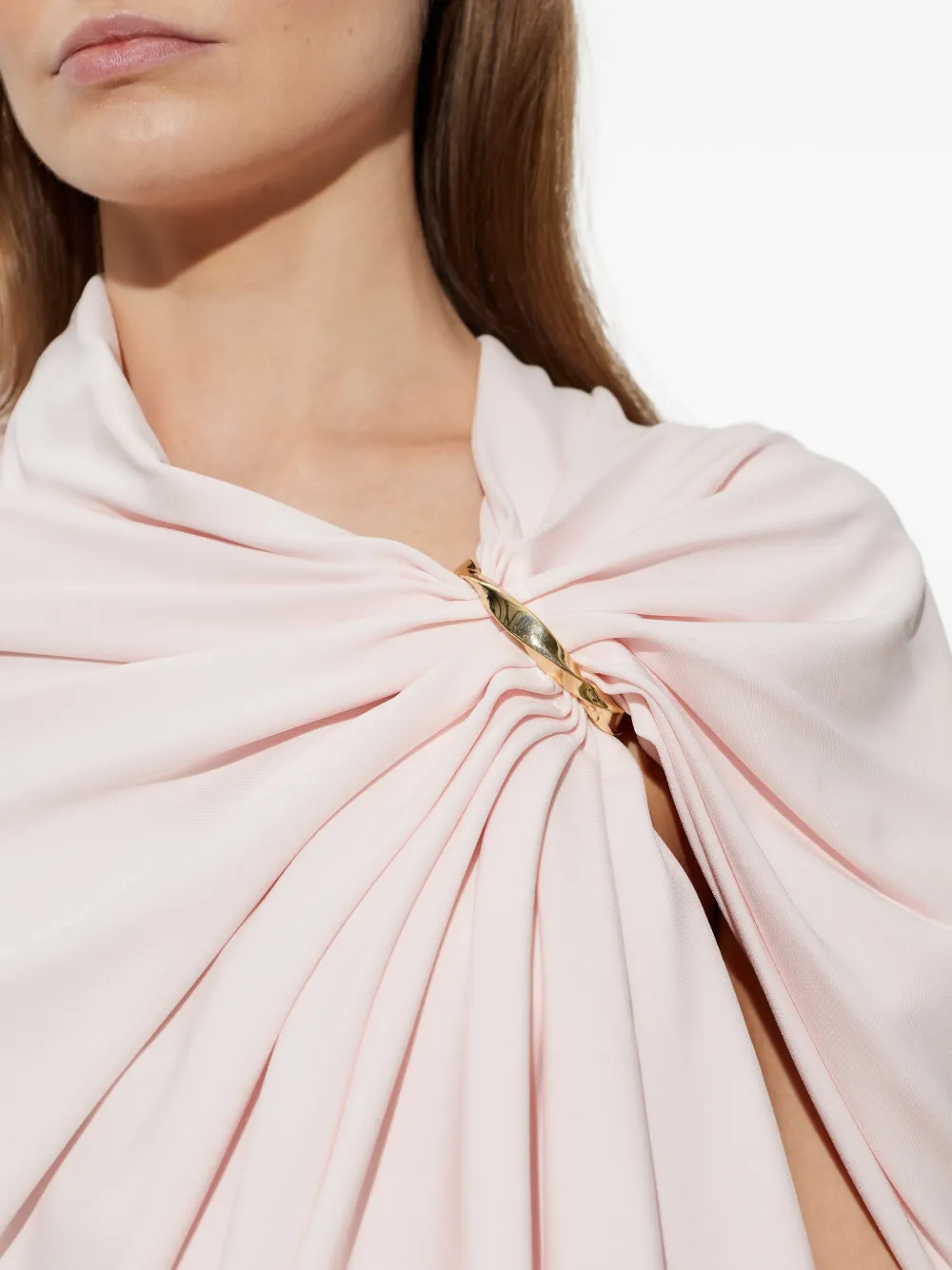 Sportmax Gedrapeerde blouse met metalen ring Roze