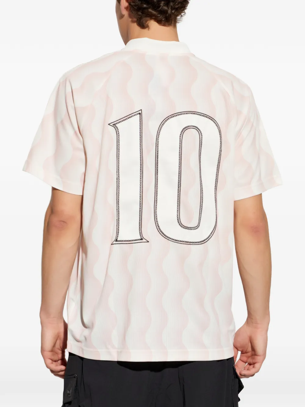 adidas Poloshirt met golvende print Roze