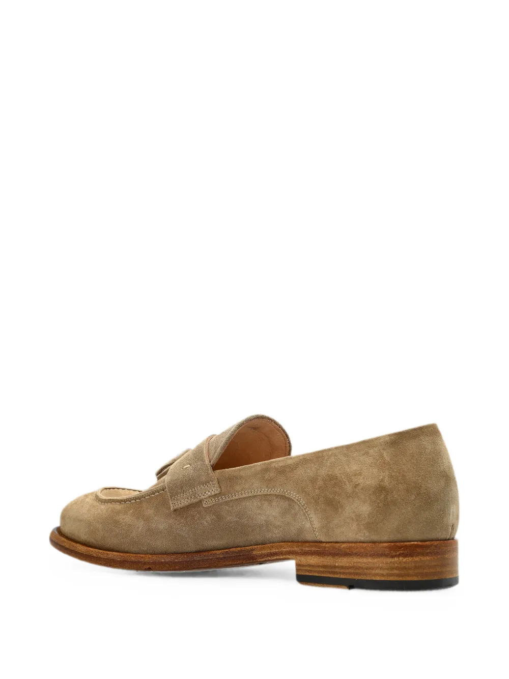Eleventy tassel-detail suede loafers Beige