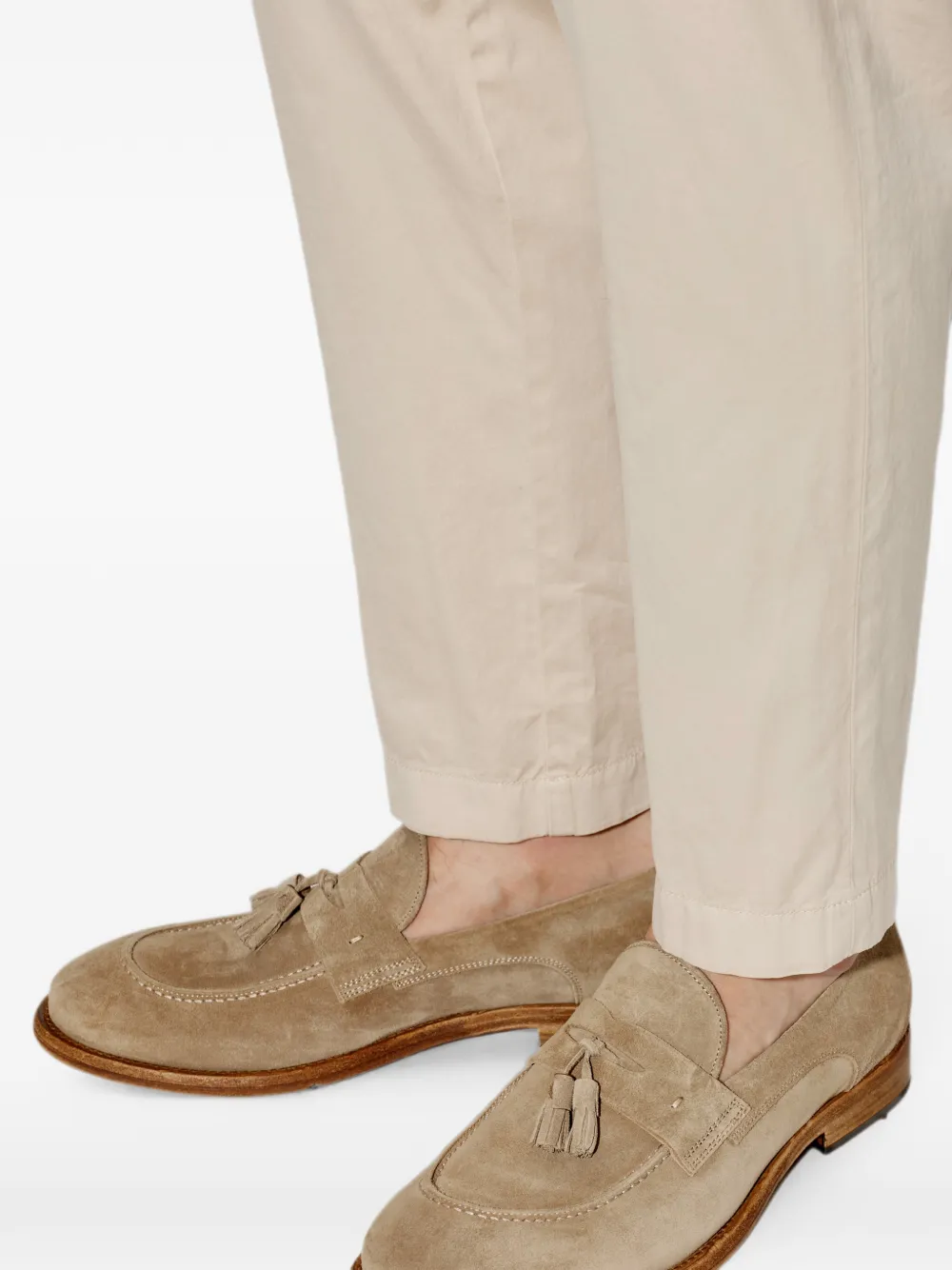Eleventy tassel-detail suede loafers Beige