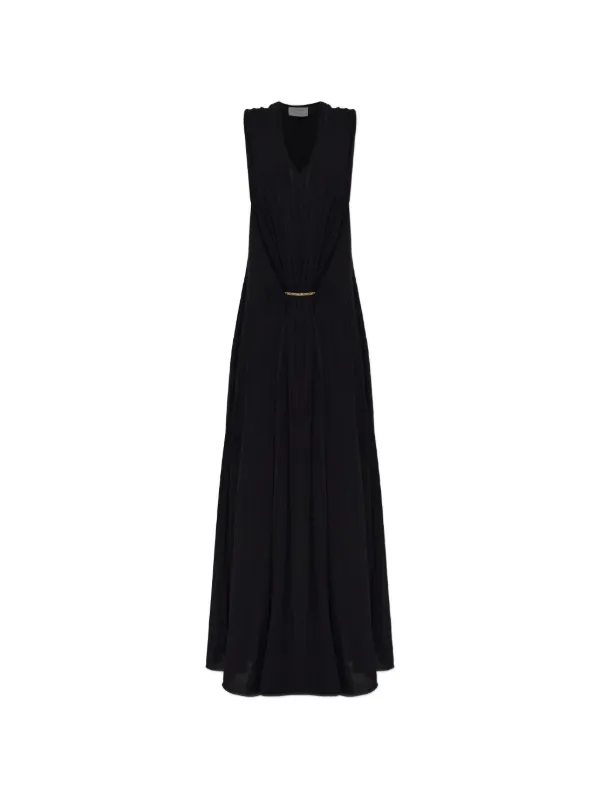Sportmax Fervida Draped Sleeveless Dress in Black
