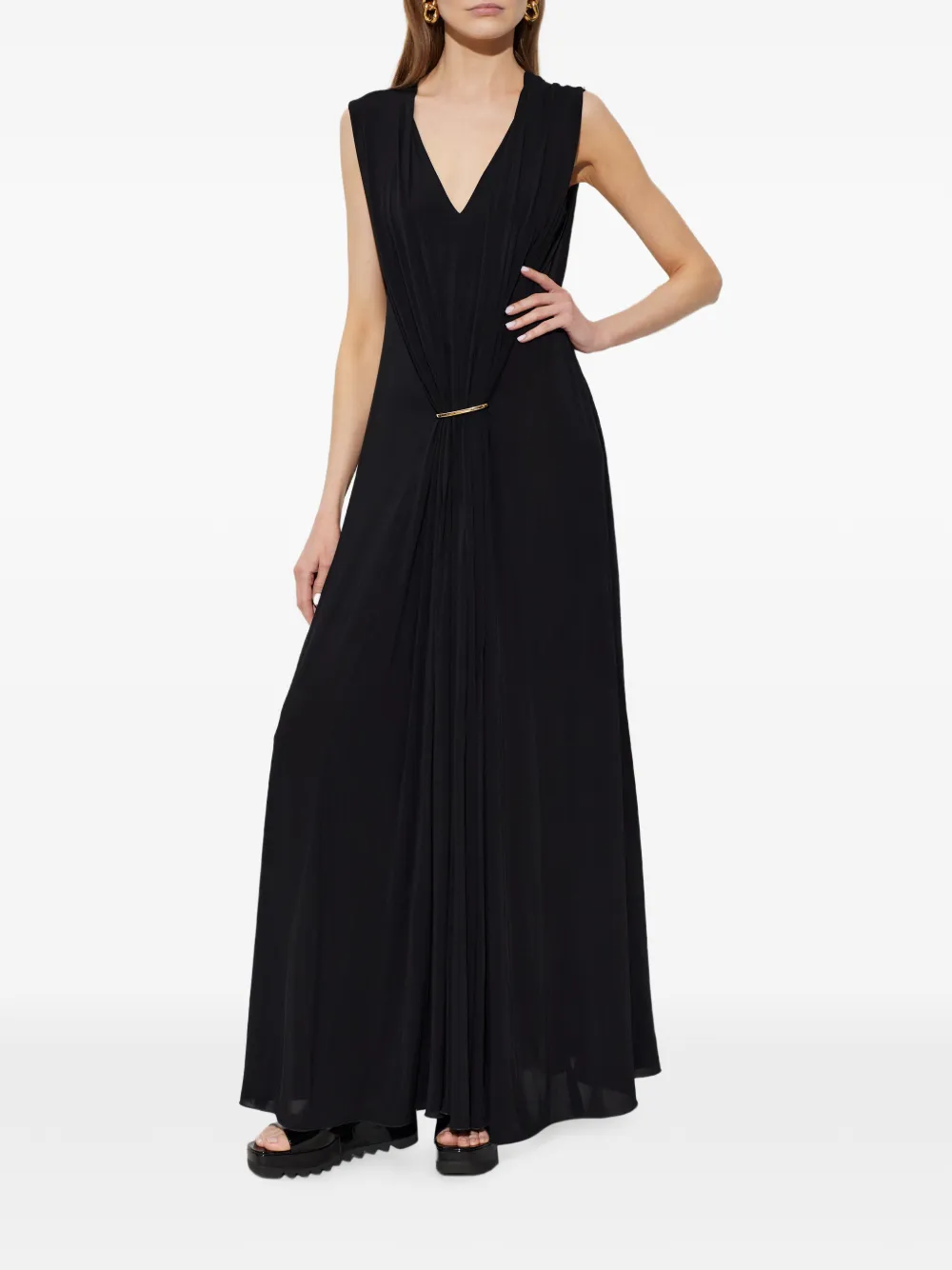 Sportmax Fervida gedrapeerde mouwloze jurk Zwart
