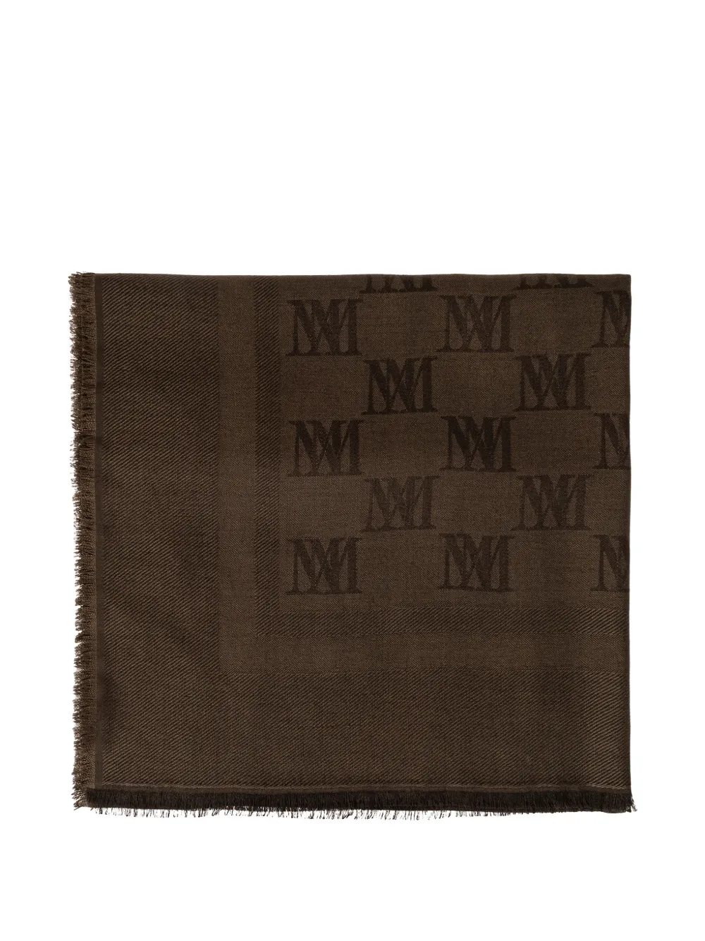 Max Mara Gelato monogram-jacquard frayed scarf - Marrone