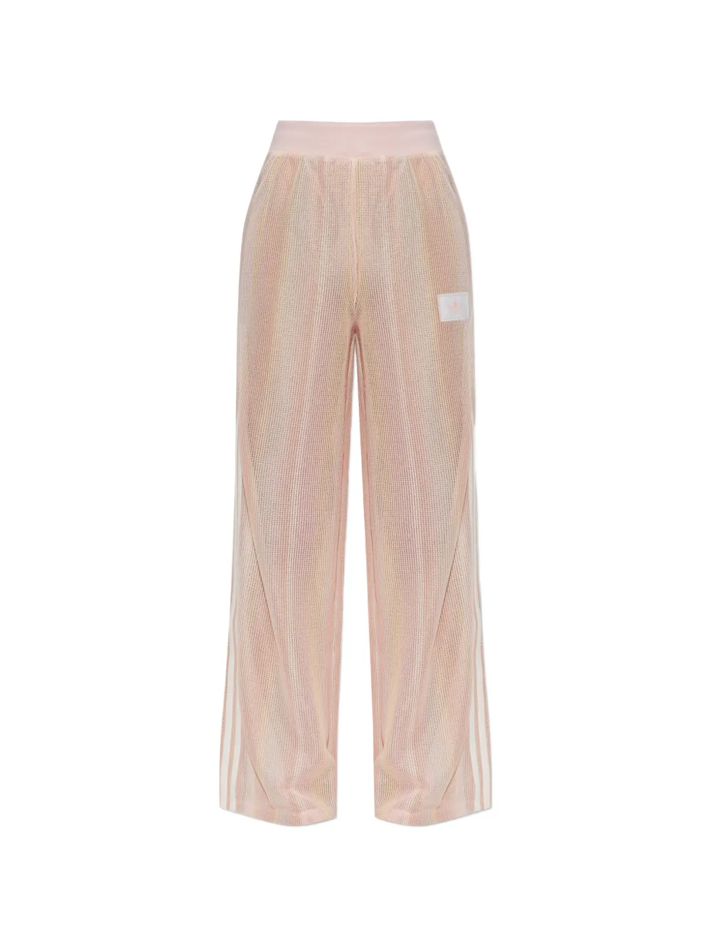 adidas logo-patch striped mesh trousers - Rosa
