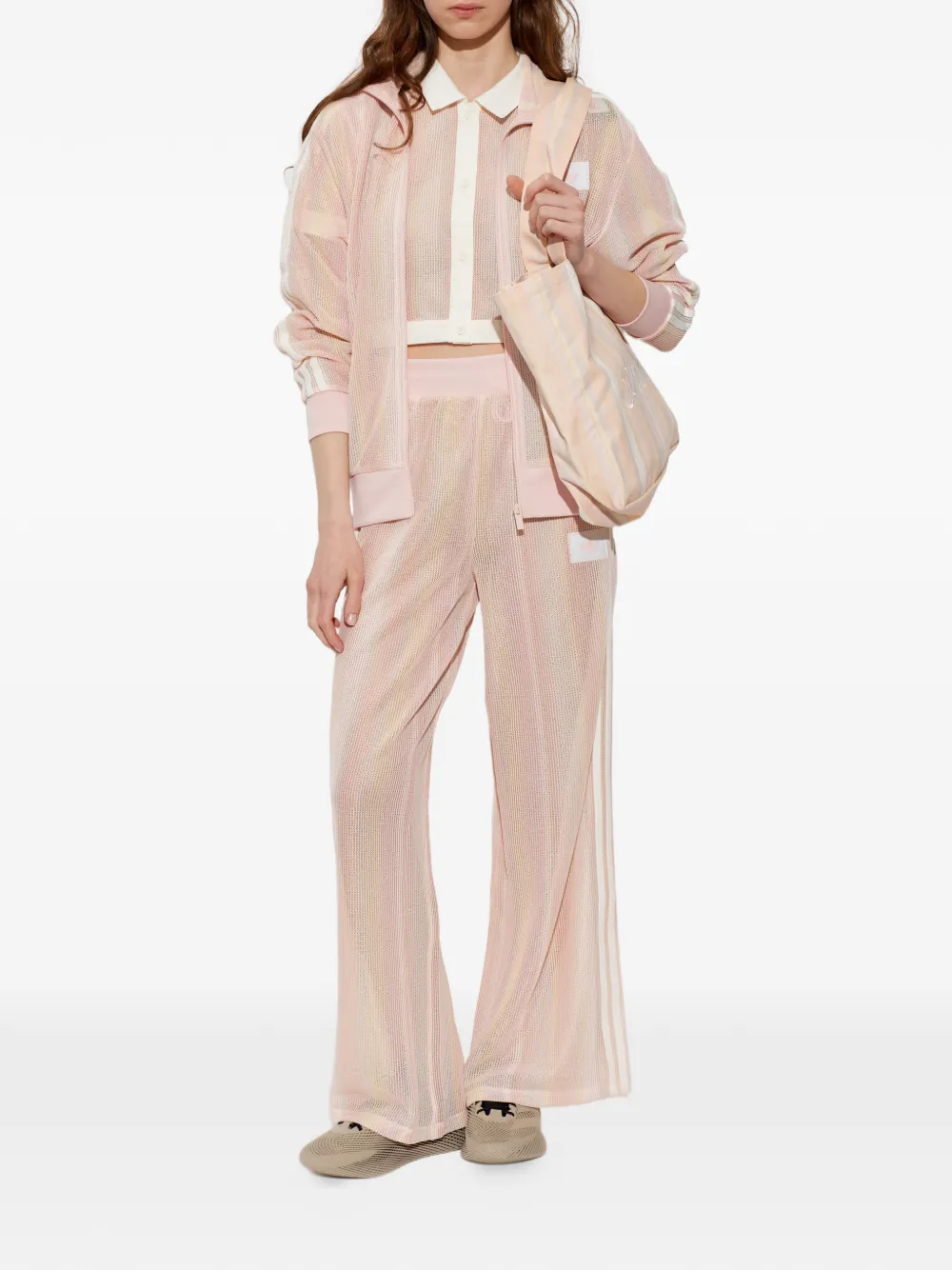 adidas Firebird Summer Glow Originals broek met mesh streep Roze