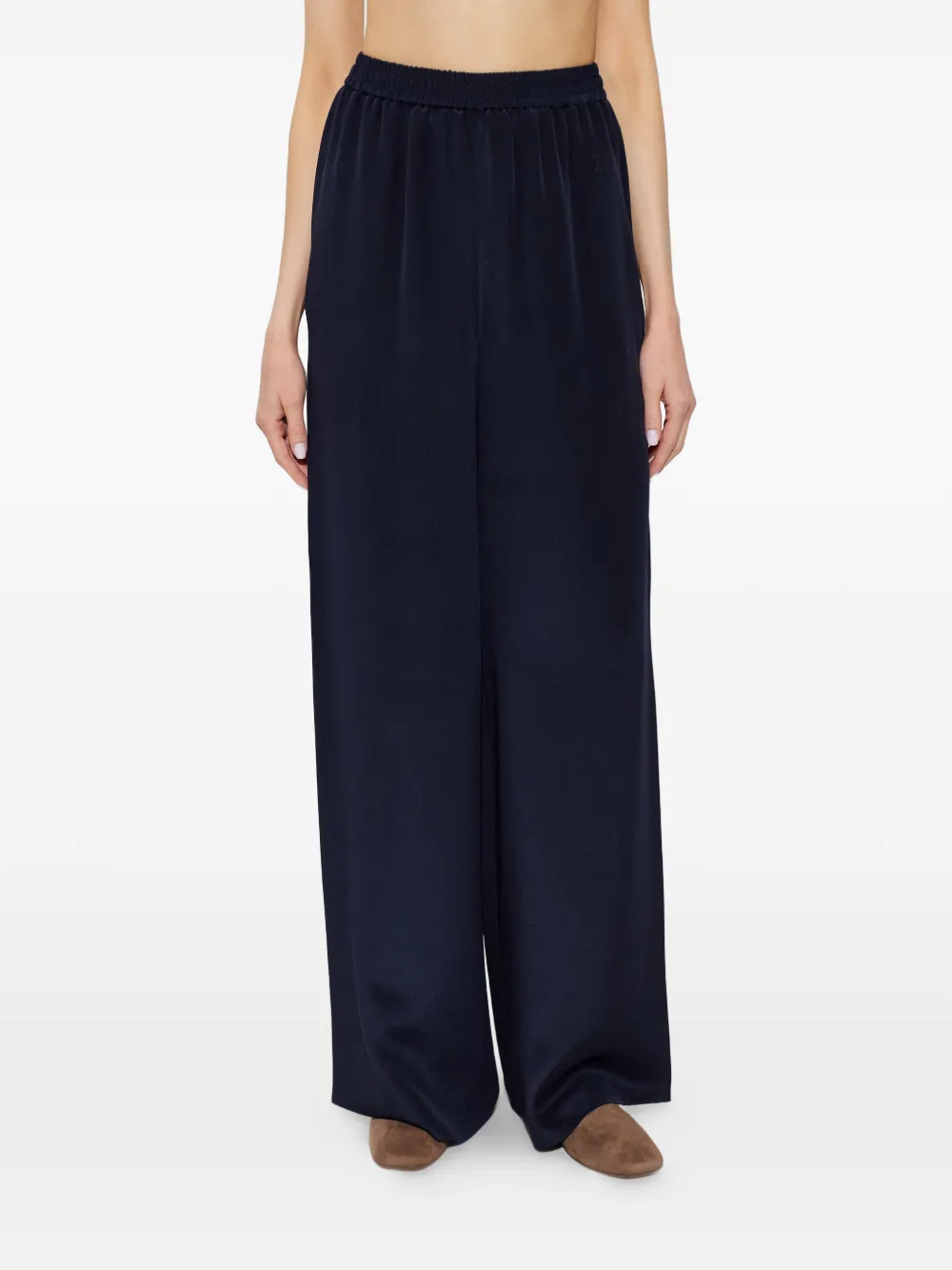 Max Mara Volonta zijden broek met wijde pijpen Blauw