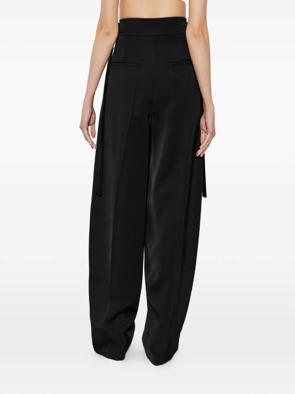 Sportmax Plooibroek met gesp Zwart