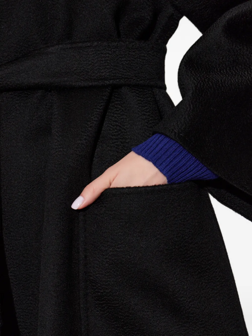 Max Mara Ludmilla jas met ceintuur Zwart