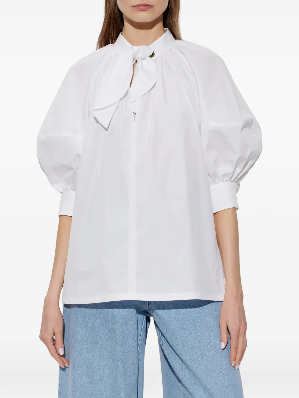Max Mara Blouse met pofmouwen Wit