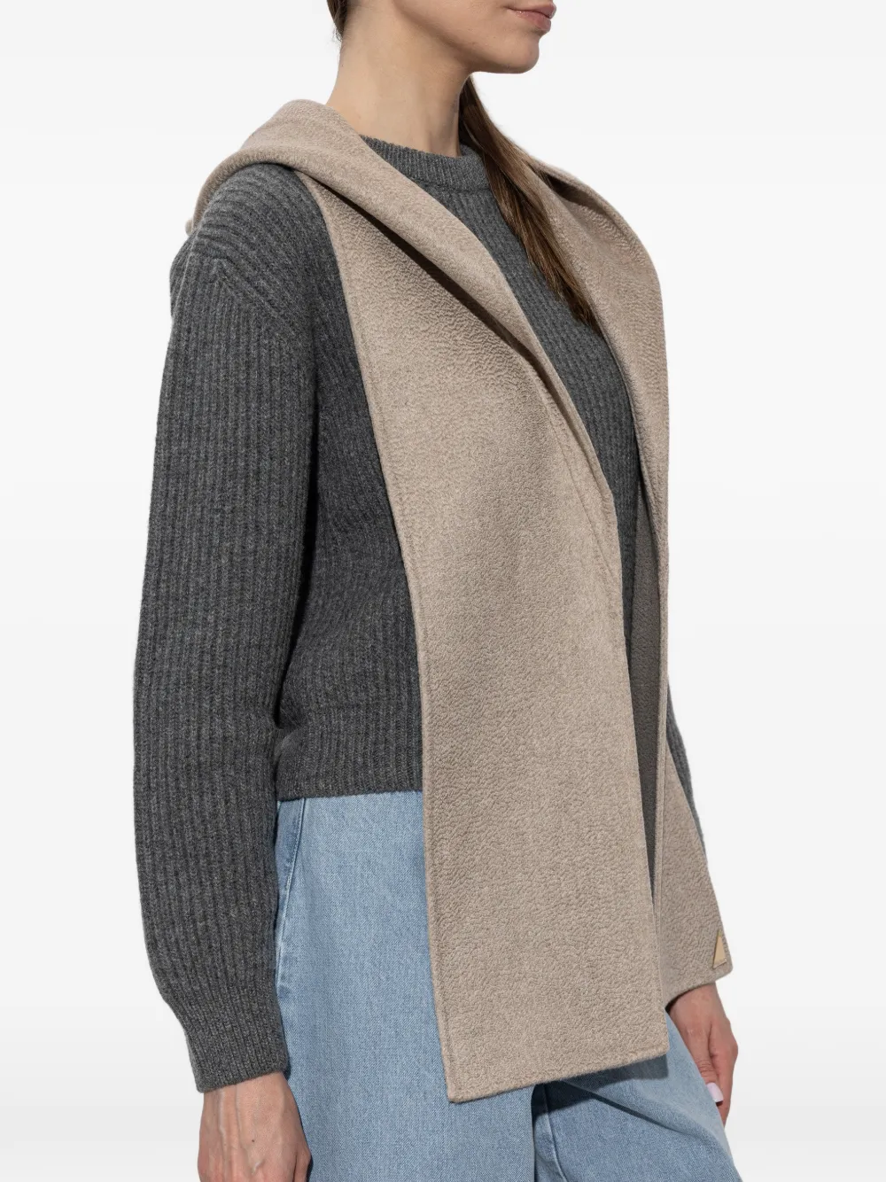 Max Mara Erba kasjmier sjaal met capuchon Beige
