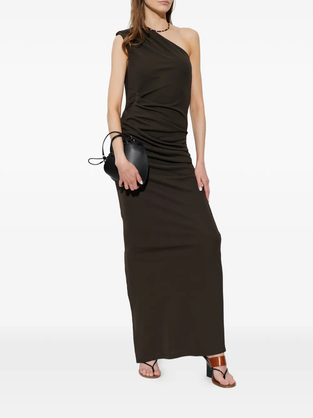 ROTATE BIRGER CHRISTENSEN Asymmetrische maxi-jurk Bruin