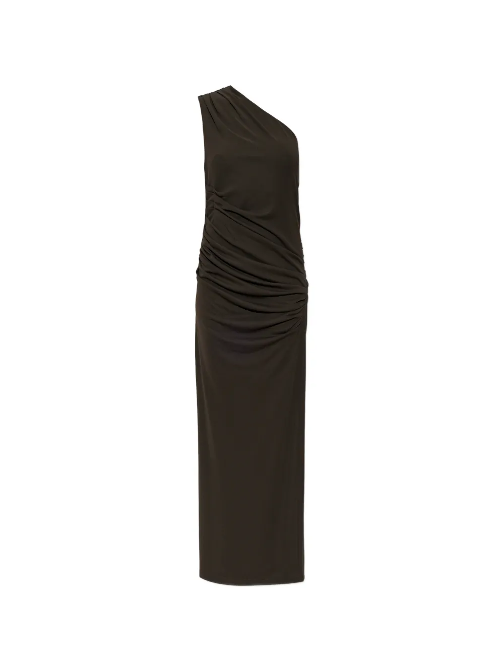 ROTATE BIRGER CHRISTENSEN one-shoulder ruched maxi dress - Marrone