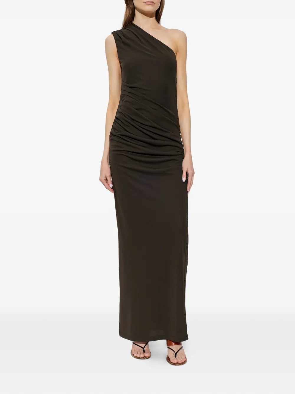 ROTATE BIRGER CHRISTENSEN Asymmetrische maxi-jurk Bruin