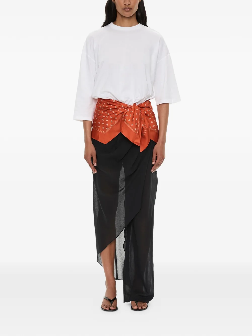 Christopher Esber draped-skirt trousers - Bianco