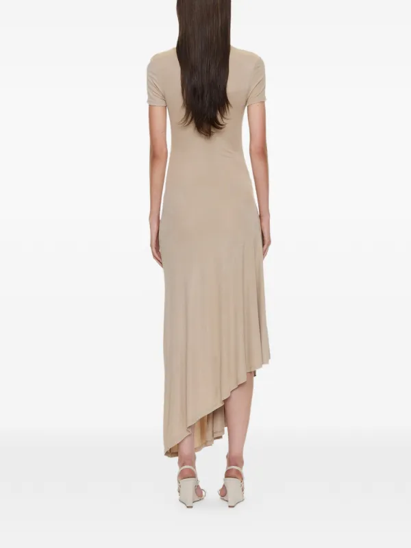 christopher esber asymmetric dress Christopher Esber Silk Draped Shawl Dress in Grey Size 4