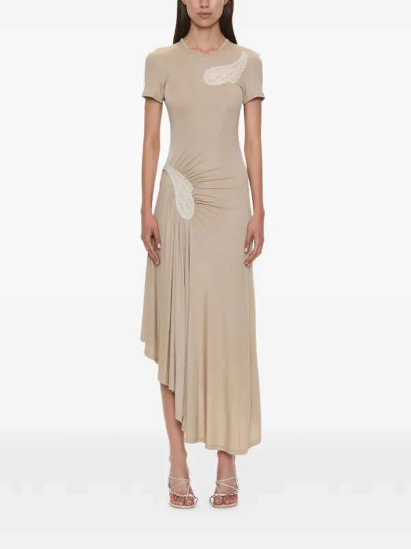 christopher esber asymmetric dress CHRISTOPHER ESBER Ravelled asymmetric cutout draped jersey maxi dress