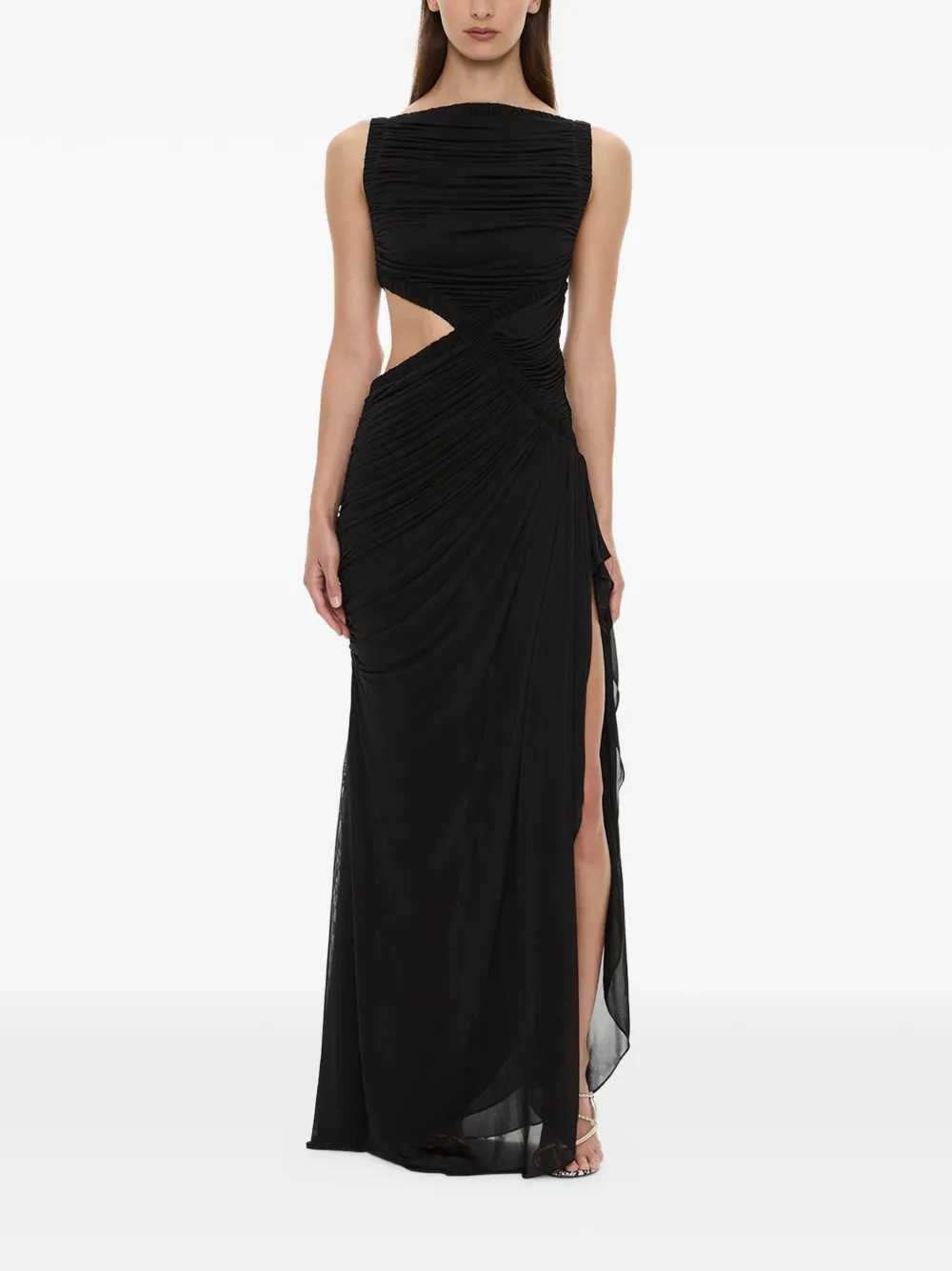 Christopher Esber Theia Squared ruched cutout dress - Black