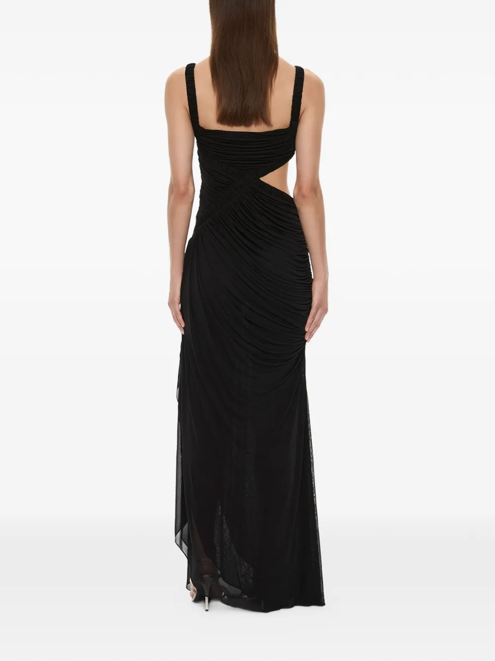 Christopher Esber Theia Squared jurk met ruches en uitgesneden details Zwart