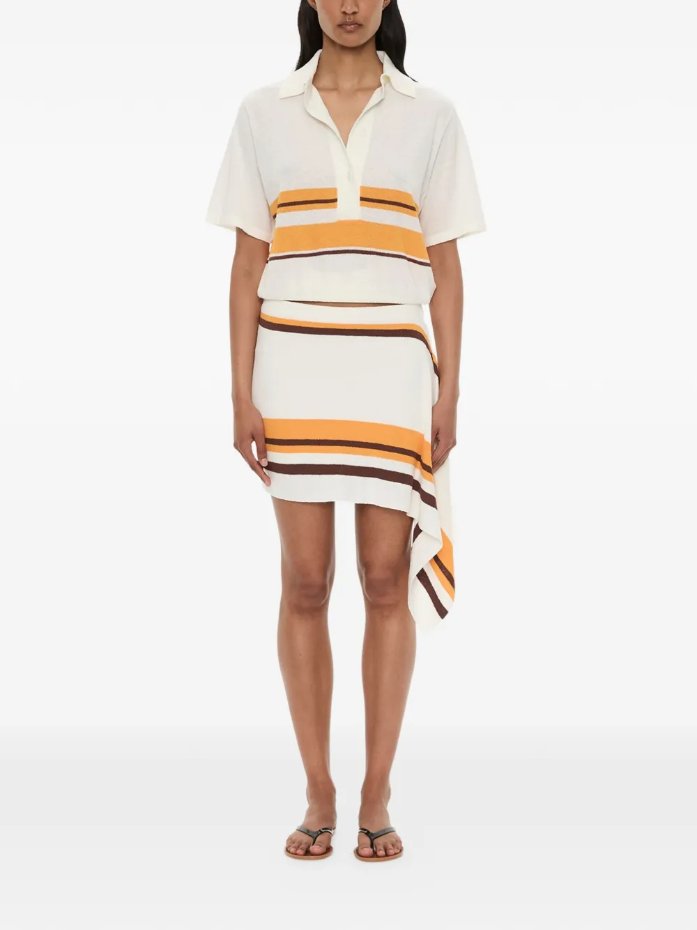 Christopher Esber Straccio knitted draped mini skirt - Bianco