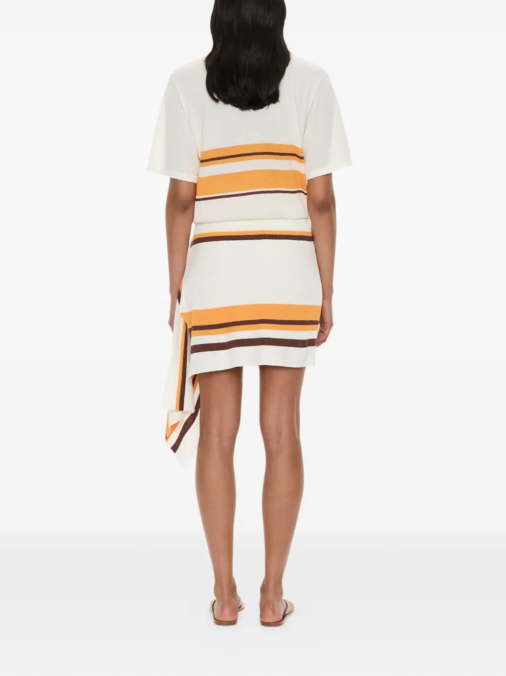 Christopher Esber Straccio gebreide gedrapeerde mini-rok Wit