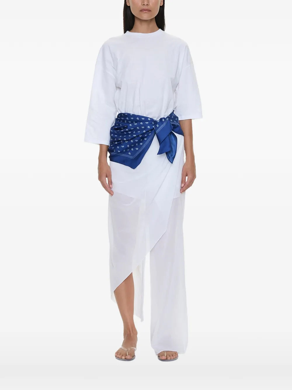 Christopher Esber bandana scarf pareo T-shirt - Bianco