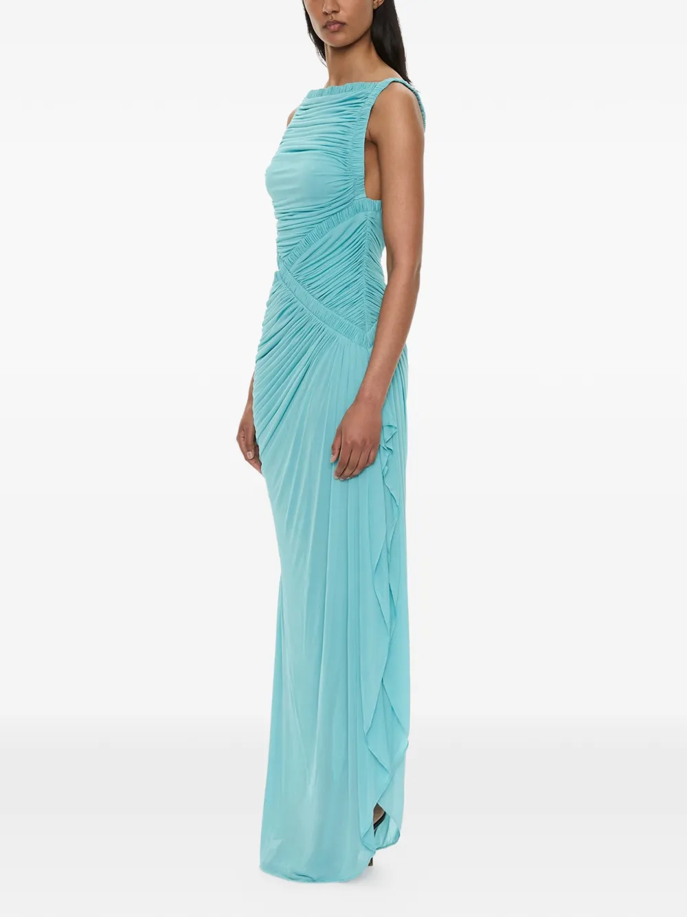 Christopher Esber Theia Squared maxi-jurk met ruches Blauw