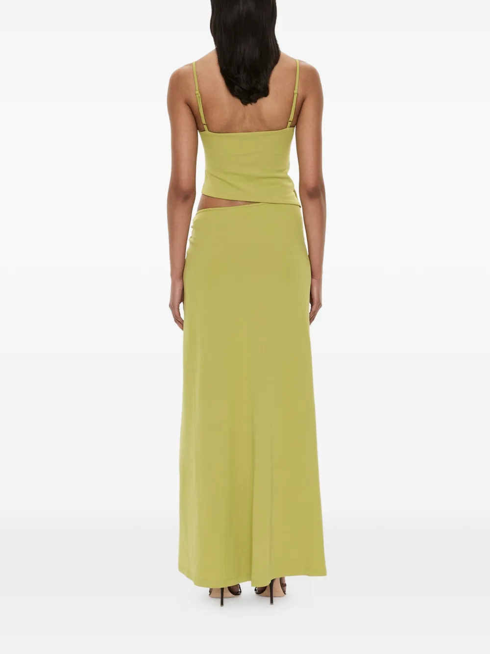 Christopher Esber Orbit maxi-jurk met ruches en uitgesneden details Groen