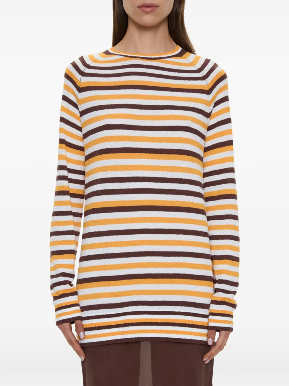 Christopher Esber Monument stripe-knit long dress - Bianco