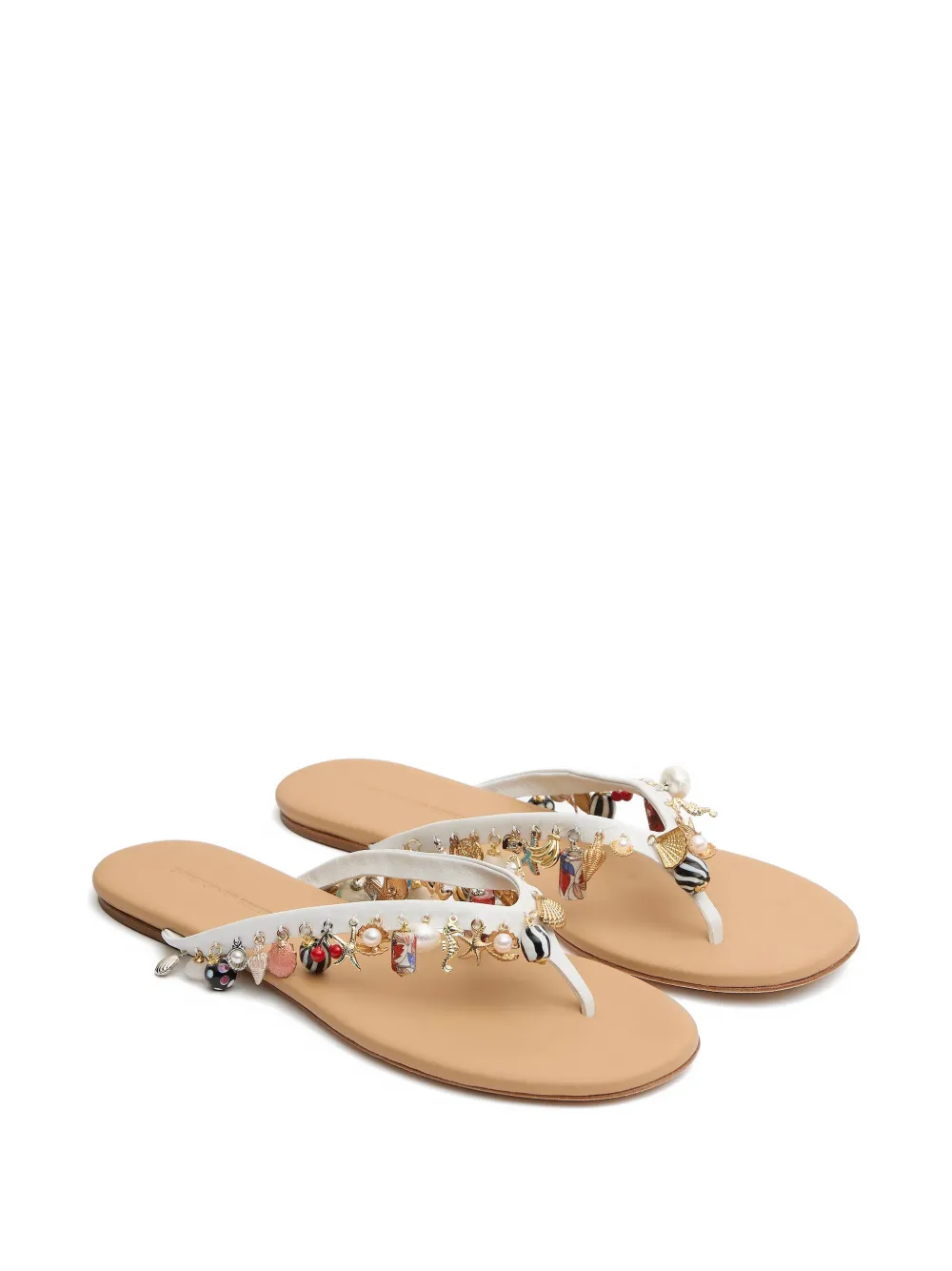 Christopher Esber Memento teenslippers met bedel Wit
