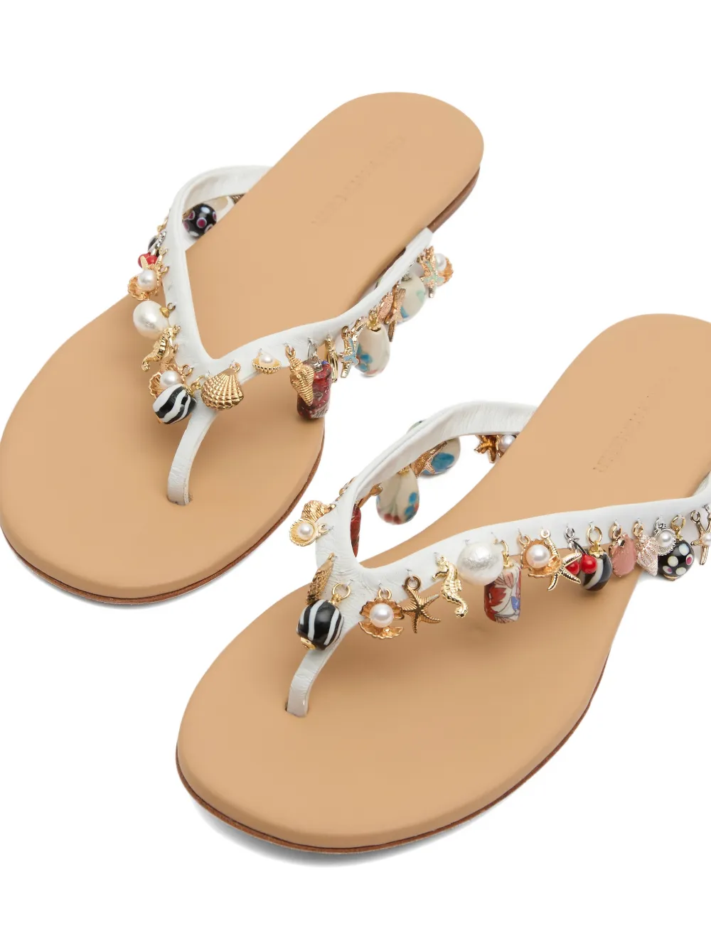 Christopher Esber Memento teenslippers met bedel Wit