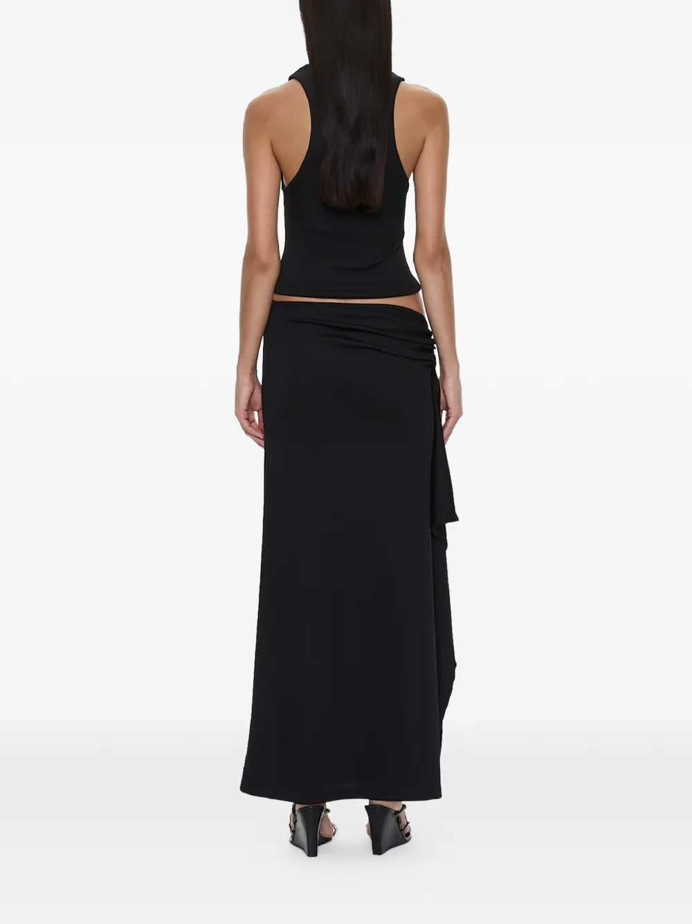 Christopher Esber Geribbelde tanktop met kristallen hanger Zwart
