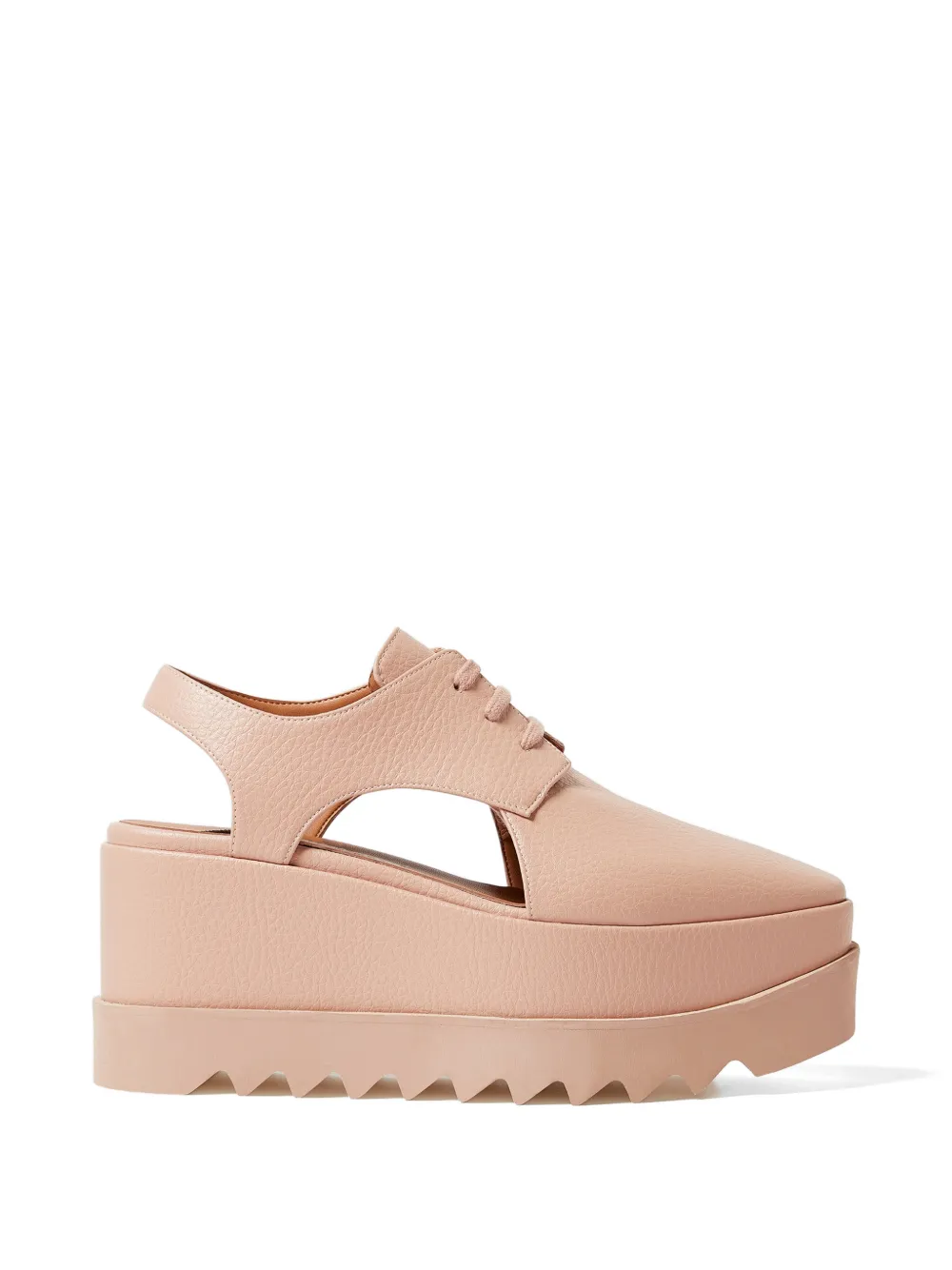 Stella McCartney Elyse cut-out wedge derby shoes - Rosa