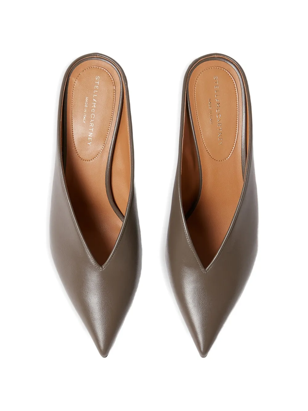 Stella McCartney pointed-toe V-cut mules Bruin
