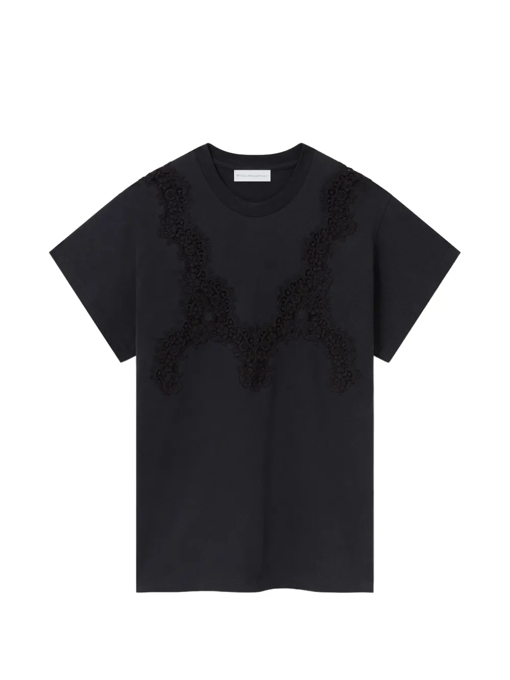 Stella McCartney lace-detail T-shirt - Nero